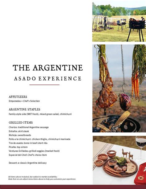 Argentine Asado Experience Asado Menu — Panoram Asados