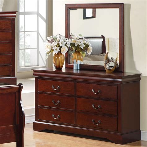 From our huge selection, you're sure to find the right chest of drawers and mirror to keep you organized. 6 Drawer Dresser with Mirror Combination by Standard ...