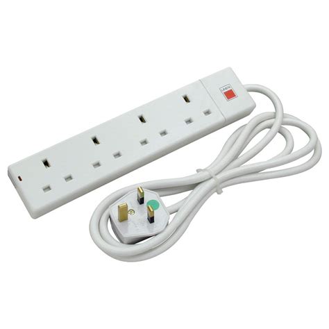 5m 4 Way Uk Mains Power Extension White From Lindy Uk