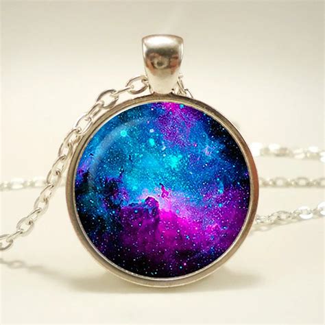 Nebula Space Glass Pendant Galaxy Necklace Space Universe Jewelry