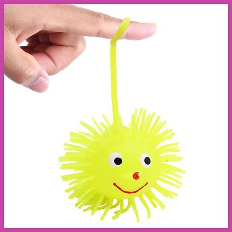 Light Up Puffer Balls Spiky Puffer Balls Rubber Led Squeeze Fidget Toys Portable And Reusable