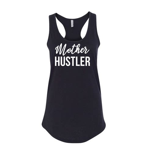 Buy Mother Hustler Printed Ladies Next Level Brand Sleeveless Racerback Tank Top Black At
