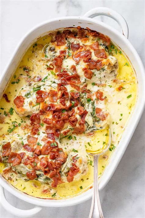 Add the cream cheese and heavy cream and heat until the cream cheese has melted. 13 Delicious Keto Chicken Recipes • The Wicked Noodle