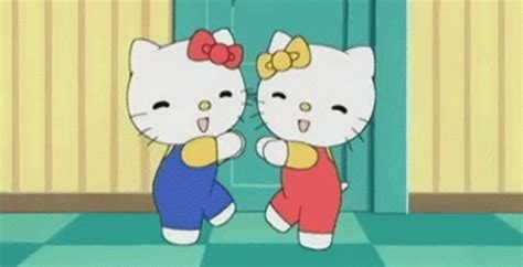 hello kitty with mimmy dancing
