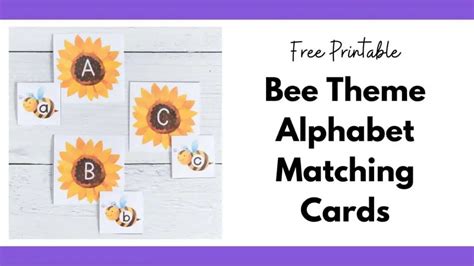 Free Printable Bee Theme Alphabet Matching Cards The Artisan Life