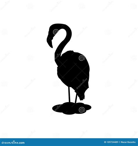 Silhouette Of Pink Flamingos Vector Illustration Isolated On A