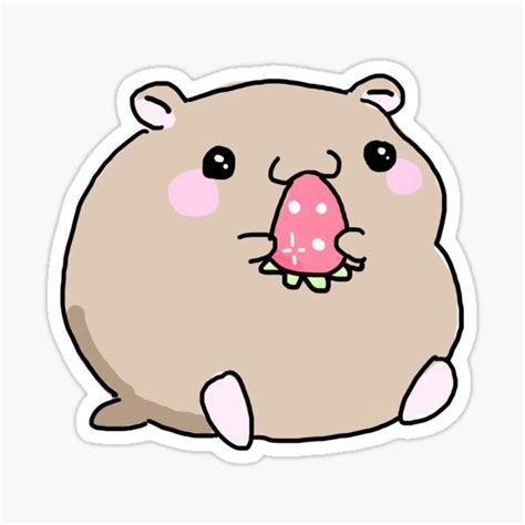 Cute Kawaii Hamster Design Sticker By Kenmaru Redbubble