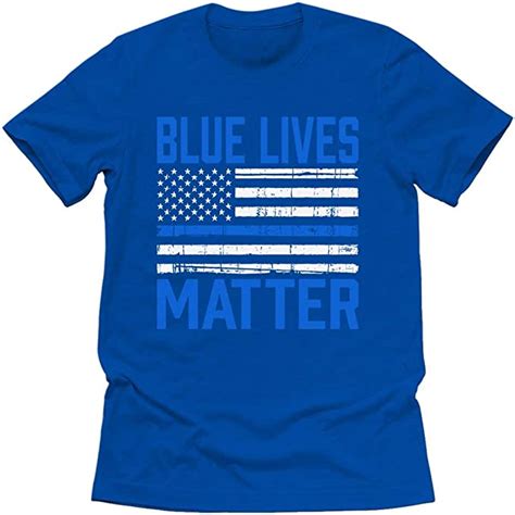 Blue Lives Matter Flag Apparel Small Royal Blue Clothing
