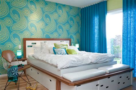 Like this bedroom, it is also connected to a. Lime Green And Blue Modern Bedroom Decorating ideas