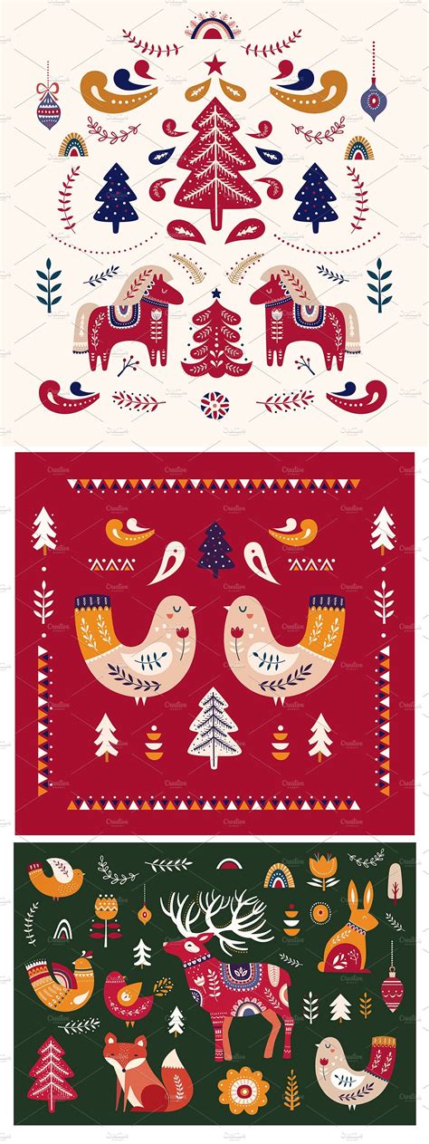 Scandinavian Christmas Collection Christmas Graphic Design