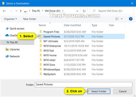 Change Or Restore Default Location Of Saved Pictures In Windows Tutorials
