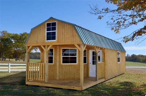 Roof sheeted with 7/16 osb or plywood sheeting. Treated Deluxe Lofted Barn Cabin | Derksen Portable ...