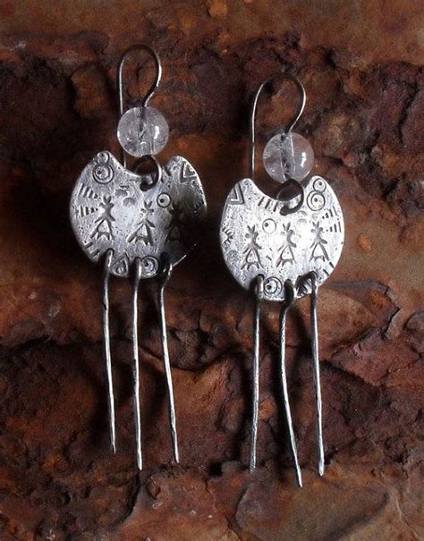 Sterling Silver Earrings Native American Rustic Primitive Etsy