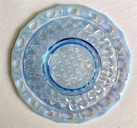 Imperial Glass Ohio Laced Edge Blue Opalescent Katy Blue Etsy
