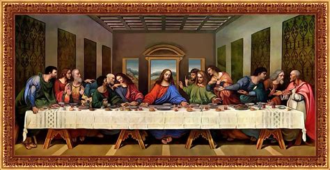 Sharon Glass Religious The Last Supper Of Jesus Christ Painting Gold