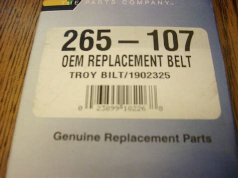 Stens part # 265 107. Drive Belt Troy Bilt Super Tomahawk Chipper Shredder ...