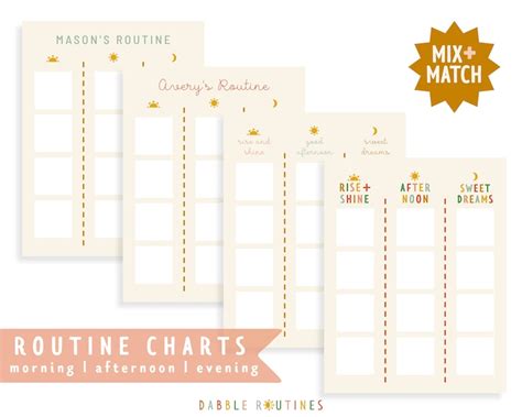 Morning Afternoon Evening Routine Chart I Kids Daily Routines Etsy