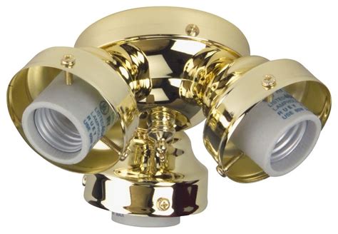Craftmade 3 Light Universal Fan Light Kit Polished Brass Traditional