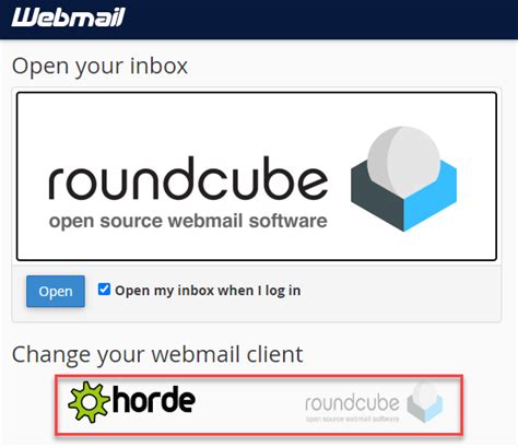 How To Use Horde And Roundcube Webmail To Change Email Password