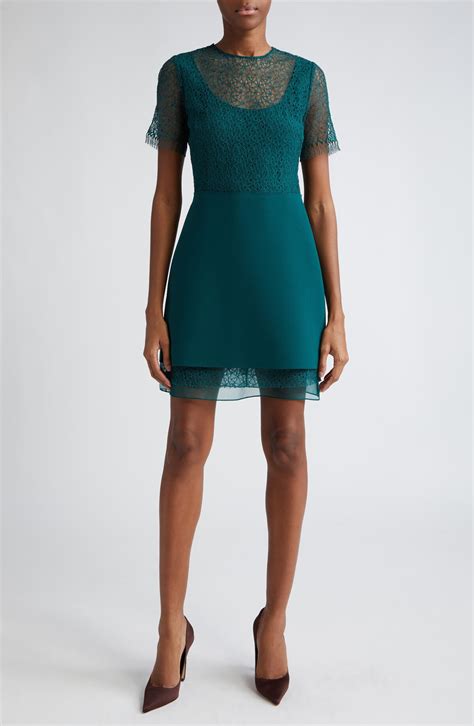 jason wu layered corded lace dress seagreen editorialist