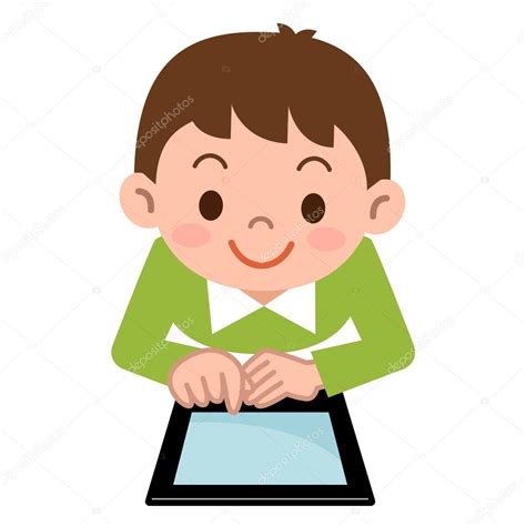 Children playing in the tablet PC Stock Illustration by ©ankomando