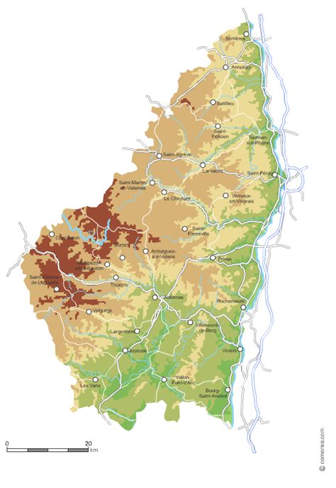 Find the perfect ardeche map stock photo. Carte du relief de l'Ardèche