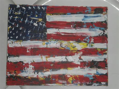 2 Abstract American Flag Oils Antiques Board