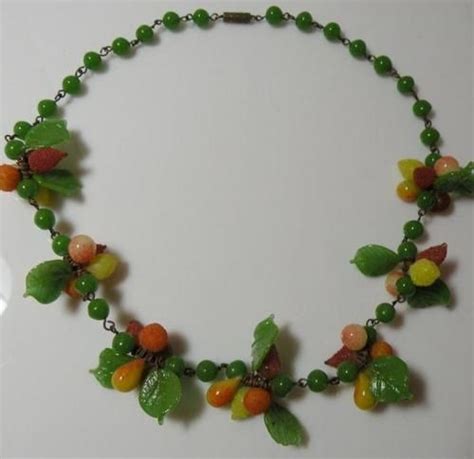 Art Deco Fruit Salad Venetian Glass Necklace Lampwork Beads Ebay