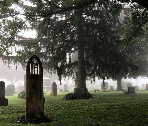 Resurrection Cemetery With Foggy Backdrop Rmadisonwi