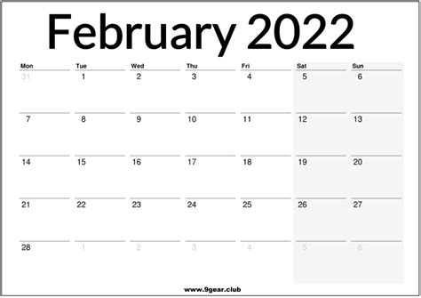 Calendar 2022 February Calendar Printables Free Blank