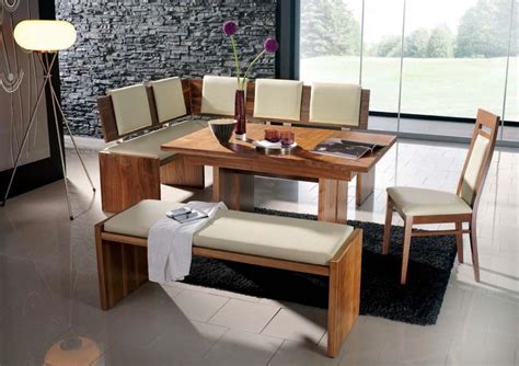 Mix and match dining benches with chairs for an eclectic take, or opt for seating of the same style to keep it uniform. Modern Bench Style Dining Table Set Ideas - HomesFeed