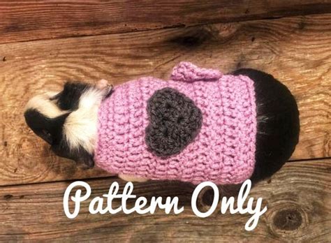 Crochet Pattern Guinea Pig Heart Sweater Guinea Pig Clothes Etsy