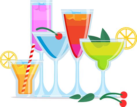 Cocktails Clipart Colorful Cocktails Colorful Transparent FREE For