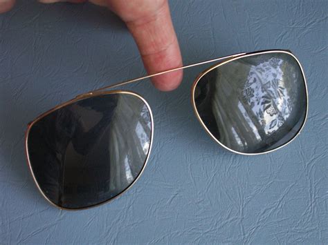 Vintage Clip On Sunglasses Hipster Aviator Sun Protection Clipon Eyewear By Clip On