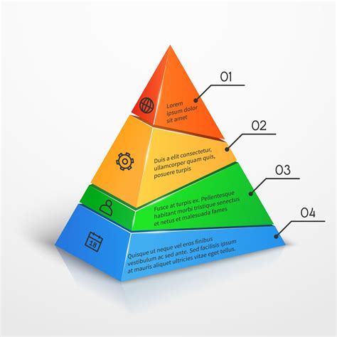 Layers Hierarchy Pyramid Chart Vector Presentation Infographic Templat
