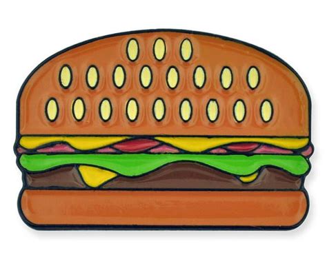 Pinmarts Cheese Burger Hamburger Enamel Lapel Pin Lapel Pins Enamel