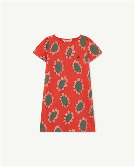 Kids Clothes Red Flowers Flamingo Dress The Animals Observatory