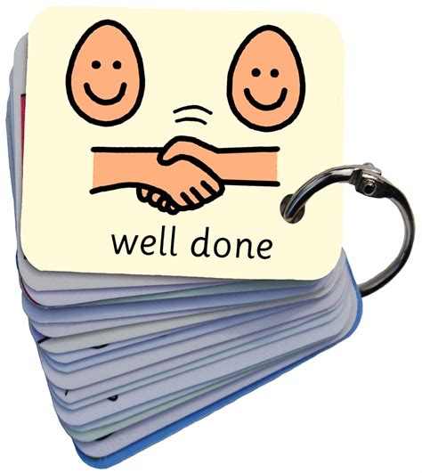 Positive Behaviour Reinforcement 102 Symbol Autism Cards Keyring SEN A