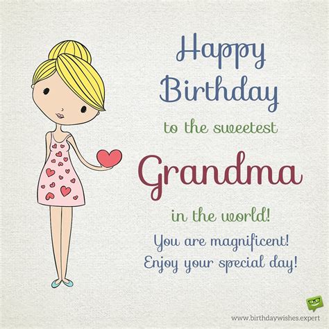 Card is made of a decorative paper. Cute Birthday wish for best grandma in the whole world ...