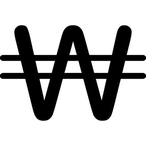 South Korea won currency symbol Icons | Free Download