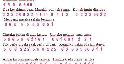 Lirik lagu bukan cinta biasa diciptakan oleh siti nurhaliza bersama dewiq, lagu ini pertama kali dirilis pada tahun 2003 dalam album e.m.a.s. Not Angka Lagu Cintaku Bukan Di atas Kertas (Bukan cinta ...