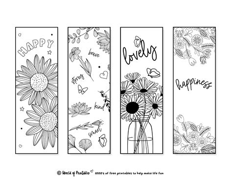Free Printable Bookmarks To Color Sketch Coloring Page