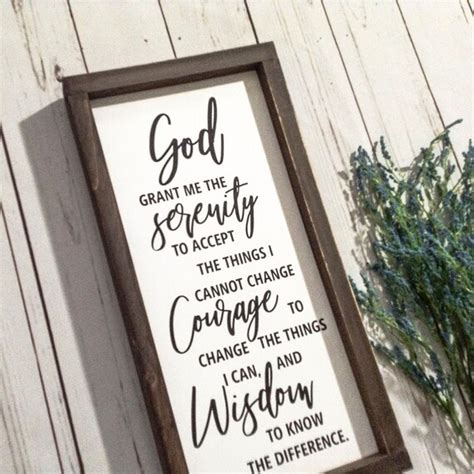 Home Décor Accents God Grant Me Serenity Prayer Inspirational Wood Sign