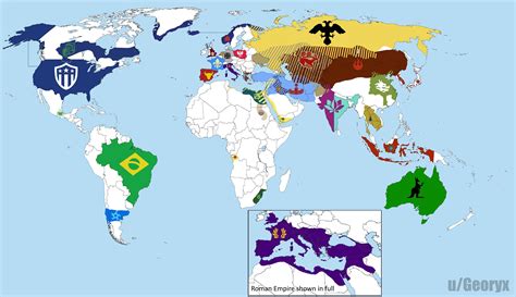 Close up of a world map focused on the uk marked with a push. I made a world map showing all of the Civ VI empires when their respective leaders were alive ...