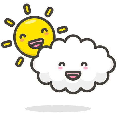 Mendung Awan Matahari Lucu Gratis Ikon Dari Another Emoji Icon Set