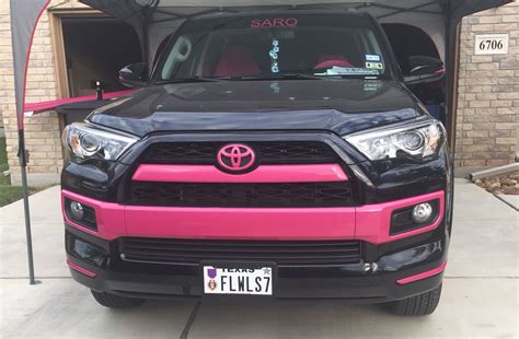 2014 Toyota 4runner With All The Chrome Wrapped In Pink Sparkle