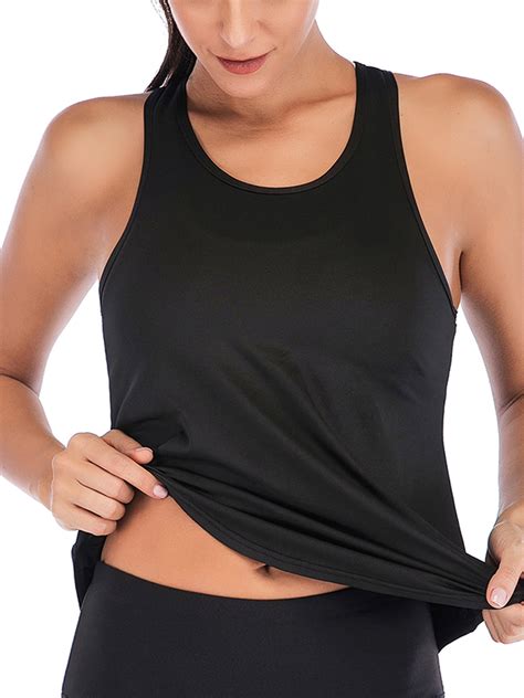 Sayfut Womens Tie Back Tanks Tops Cute Flowy Workout Shirts Racerback Yoga Sport Loose Tank