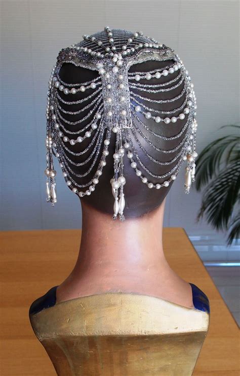 Anything Goes Celebrating The 20s — Pearl And Silver Bead Headdress