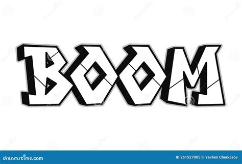 Boom Word Trippy Psychedelic Graffiti Style Lettersvector Hand Dragen