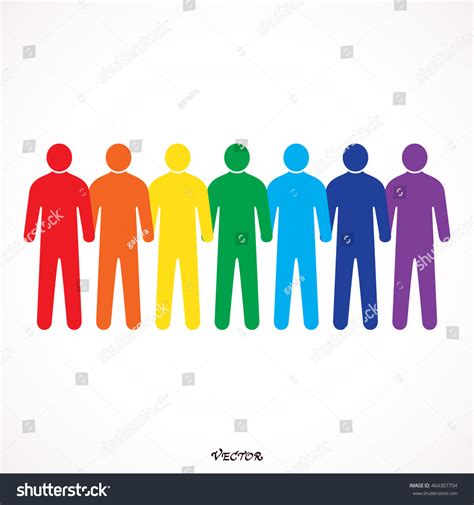 Colored Seven People Isolated On White Stock Vector Royalty Free